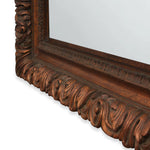 Monumental Handcarved Mahogany Mirror with Italian Toleware Details and 22K Gold Leaf Accents