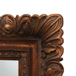 Monumental Handcarved Mahogany Mirror with Italian Toleware Details and 22K Gold Leaf Accents