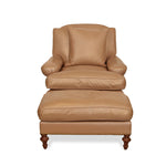 Charles London Leather Armchair and Ottoman