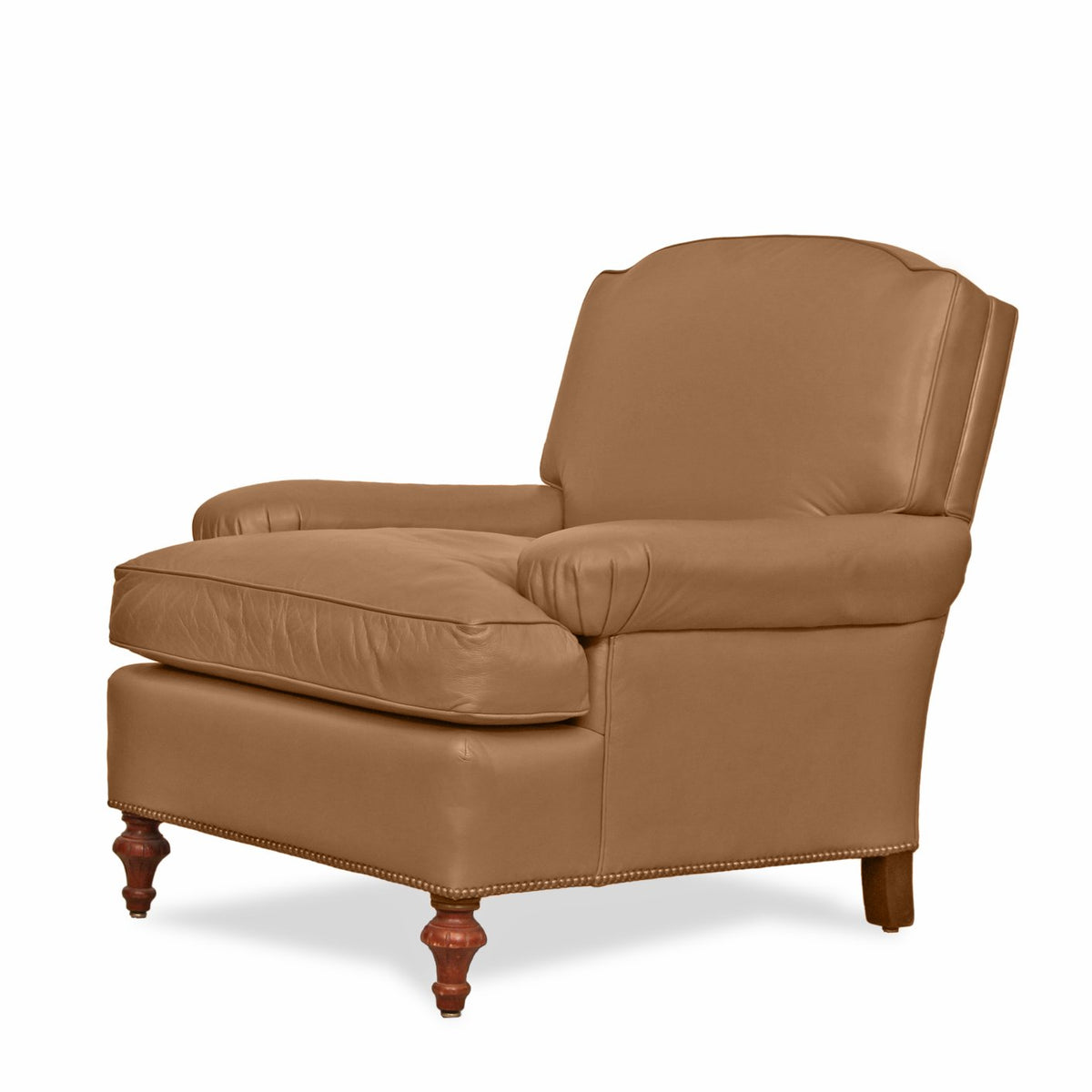 Charles London Leather Armchair and Ottoman