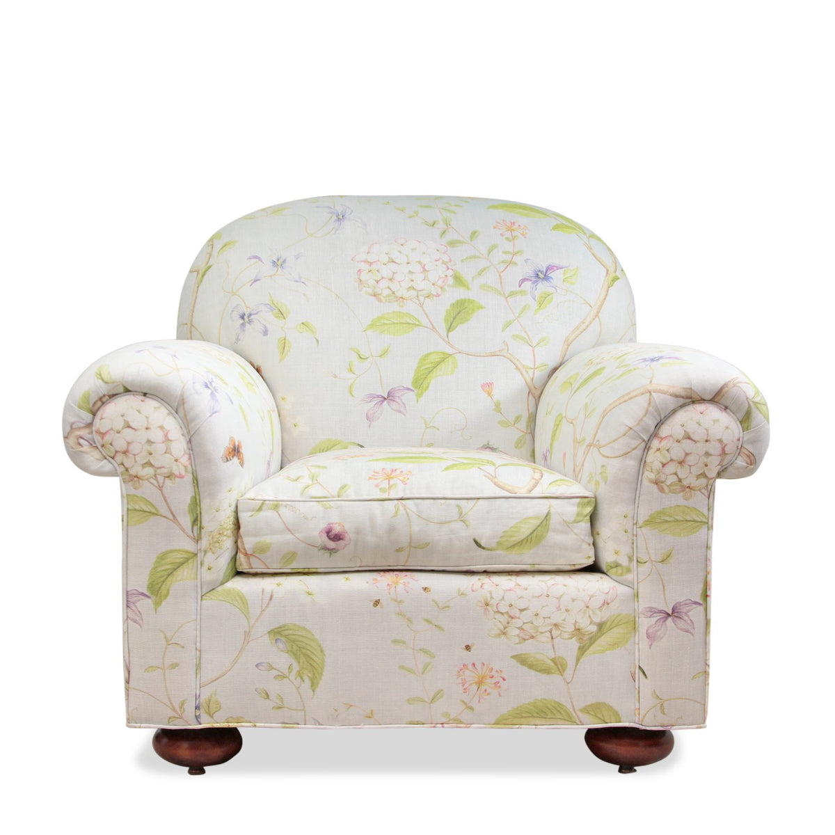 Newly Upholstered High Quality NYC Custom Floral Accent Chair