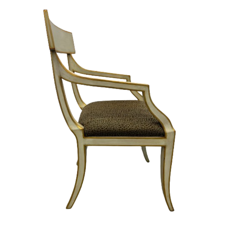 Niermann Weeks Elgin Major Arm Chair with John Boyd Horsehair Upholstery and Gold Leaf Base