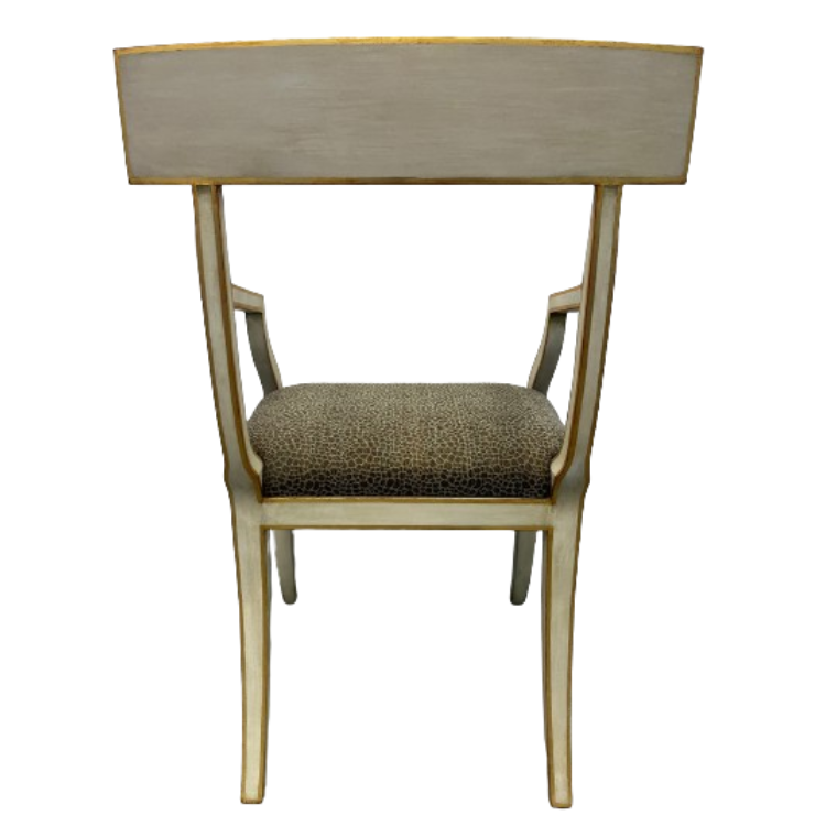 Niermann Weeks Elgin Major Arm Chair with John Boyd Horsehair Upholstery and Gold Leaf Base