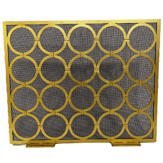 Niermann Weeks Monterey Fireplace Screen with Distressed Gold Leaf