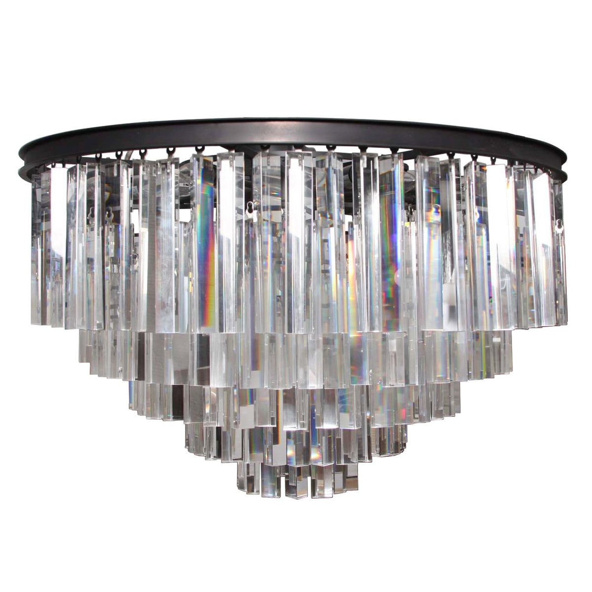 Odeon Crystal Fringe Five Tier Chandelier by Italian Concept USA