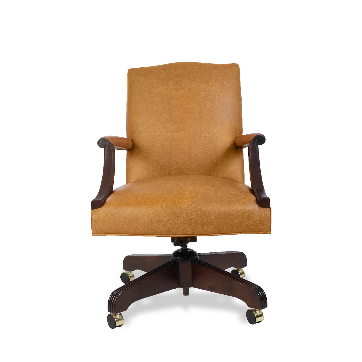Transitional Chesterfield Style Oak France Director's Chair