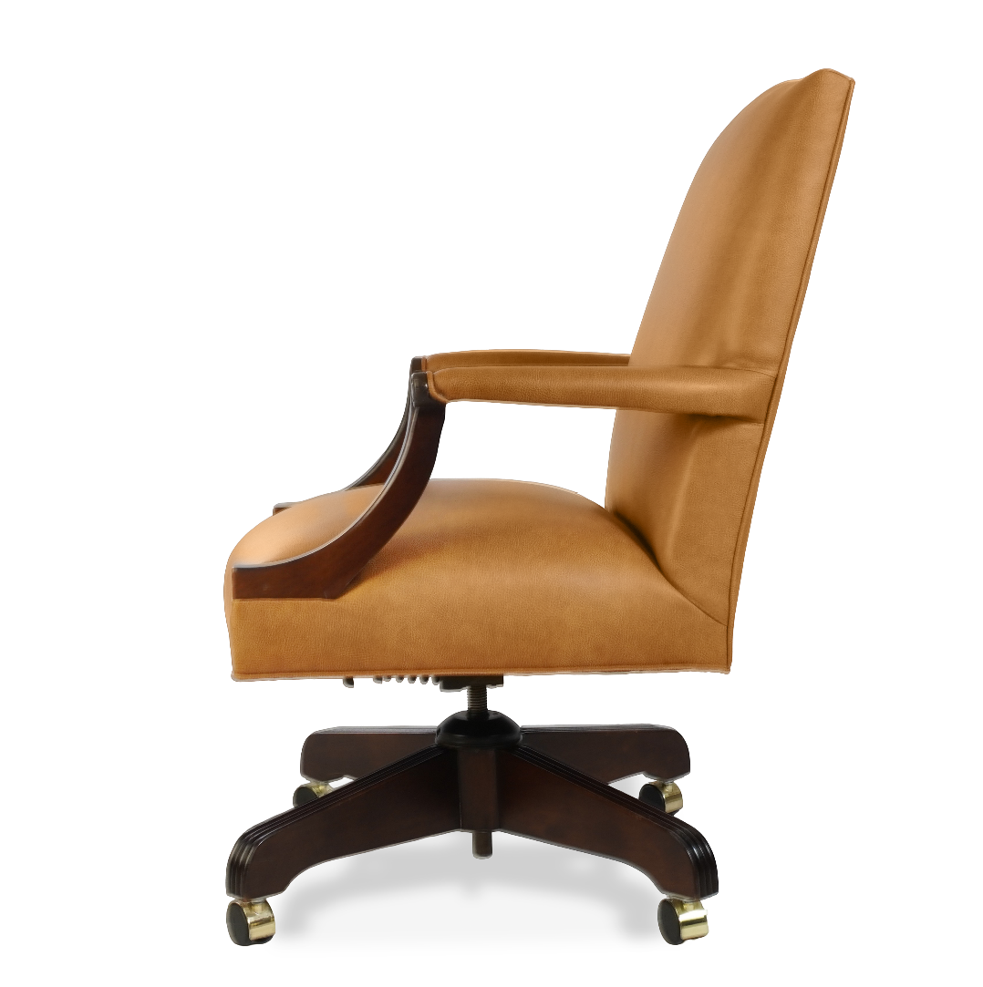Transitional Chesterfield Style Oak France Director's Chair
