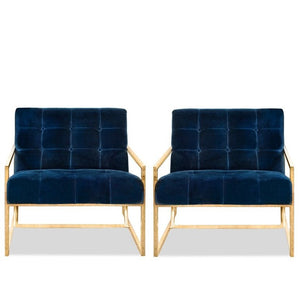 Pair of Jonathan Adler Goldfinger Lounge Chairs