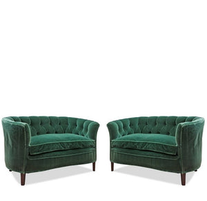 Pair of Vintage James Mont Style Loveseats