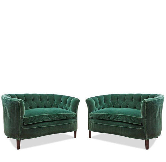Pair of Vintage James Mont Style Loveseats