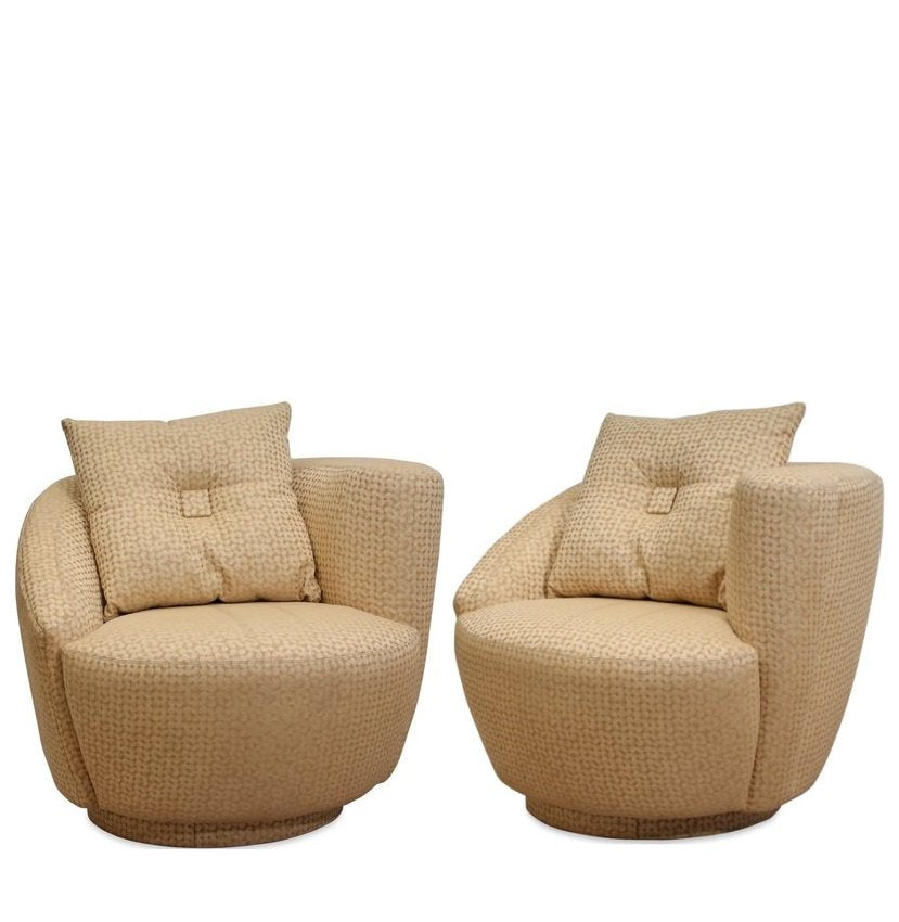 Pair of Vintage Vladimir Kagan Nautilus Style Swivel Chairs Circa 1960s
