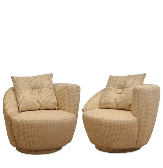 Pair of Vintage Vladimir Kagan Nautilus Style Swivel Chairs Circa 1960s