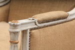 Pair of Antique Louis XVI Gilt Bergere Chairs Circa 1930s