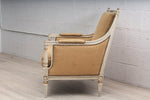 Pair of Antique Louis XVI Gilt Bergere Chairs Circa 1930s