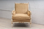 Pair of Antique Louis XVI Gilt Bergere Chairs Circa 1930s