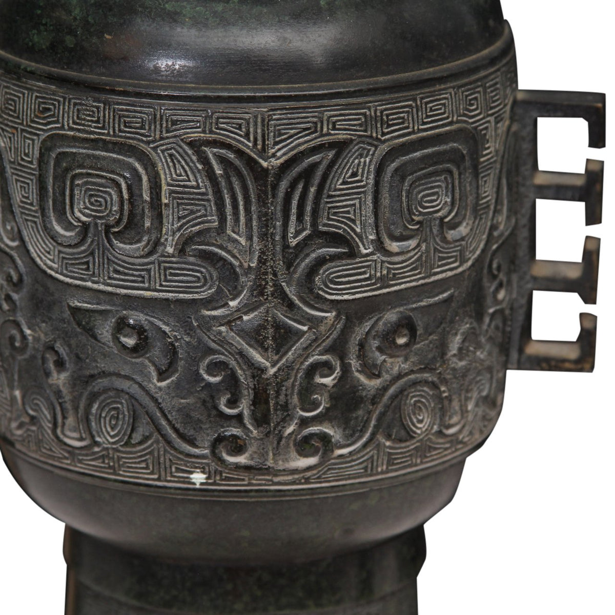 Pair of Asian Antique Bronze Modern Style Table Lamps