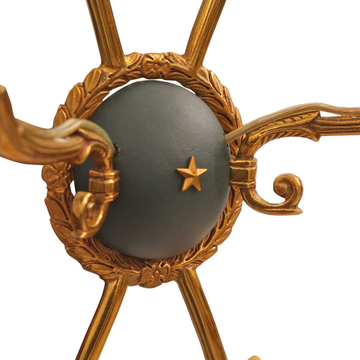 Pair of Luminaire D'Art Gilded Bronze Empire Style Arrow Sconces