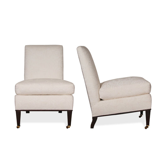 Pair of Hickory Chair Madeleine Slipper Chair Designed by Suzanne Kasler