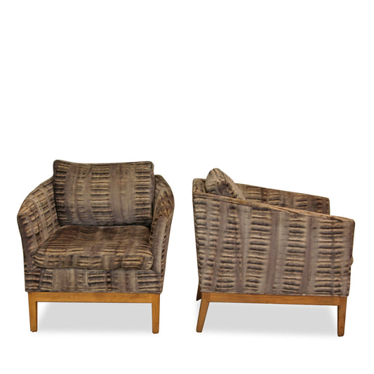 Pair of Lee Industries Shibori Pattern Armchairs