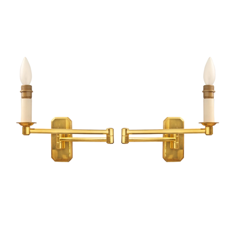 Pair of Luminaire d'Art Transitional Arm Sconces