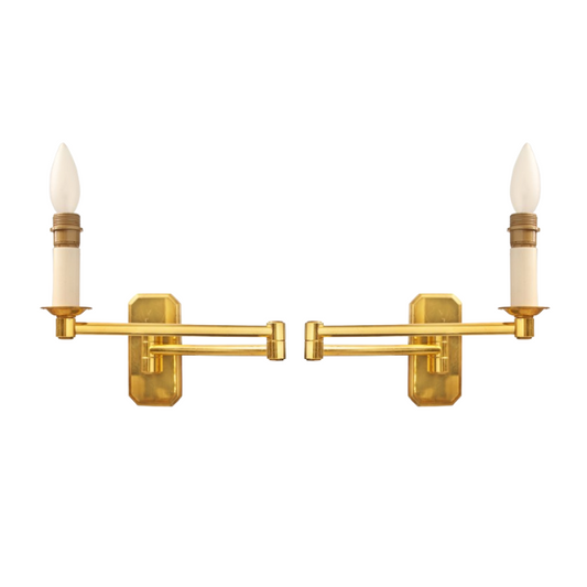 Pair of Luminaire d'Art Transitional Arm Sconces