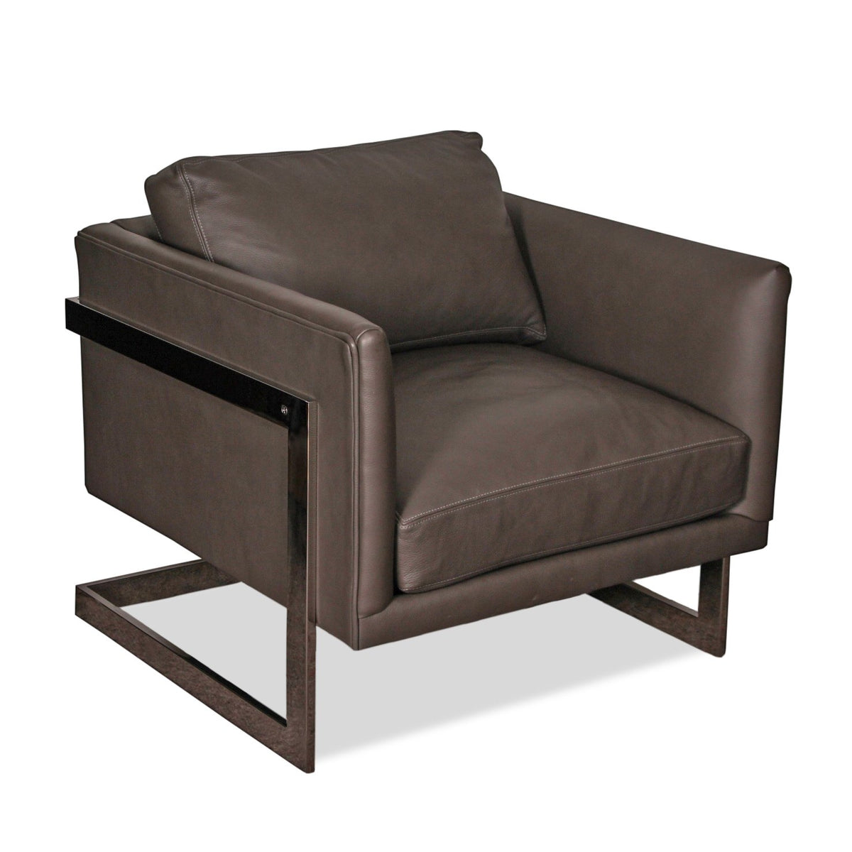 Pair of Milo Baughman Floating Cube Mid Century Modern Leather Lounge Chairs