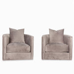 Pair of Nathan Anthony Galaxie Swivel Club Chairs Co-designed with Lauren Mishaan