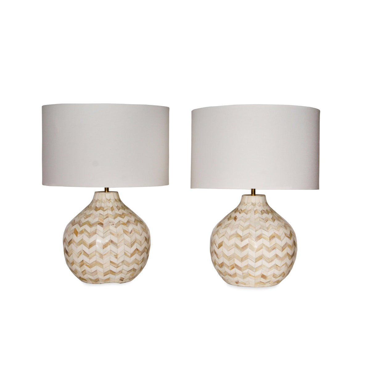 Pair of Regina Andrew Chevron Bone Table Lamps