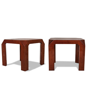 Pair of Vintage Art Deco Inlaid Lacquered Side Tables