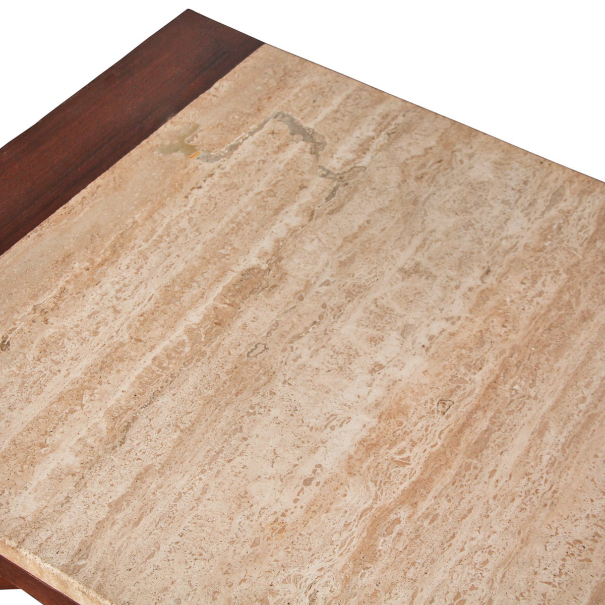 Pair of Vintage Harvey Probber Travertine & Walnut Side Tables