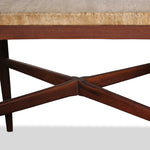 Pair of Vintage Harvey Probber Travertine & Walnut Side Tables