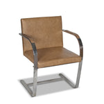 Pair of Vintage Knoll Mies van der Rohe Brno Solid Brass Flat Bar Chairs