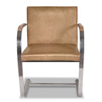 Pair of Vintage Knoll Mies van der Rohe Brno Solid Brass Flat Bar Chairs