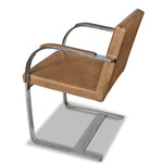 Pair of Vintage Knoll Mies van der Rohe Brno Solid Brass Flat Bar Chairs