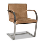 Pair of Vintage Knoll Mies van der Rohe Brno Solid Brass Flat Bar Chairs