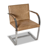 Pair of Vintage Knoll Mies van der Rohe Brno Solid Brass Flat Bar Chairs