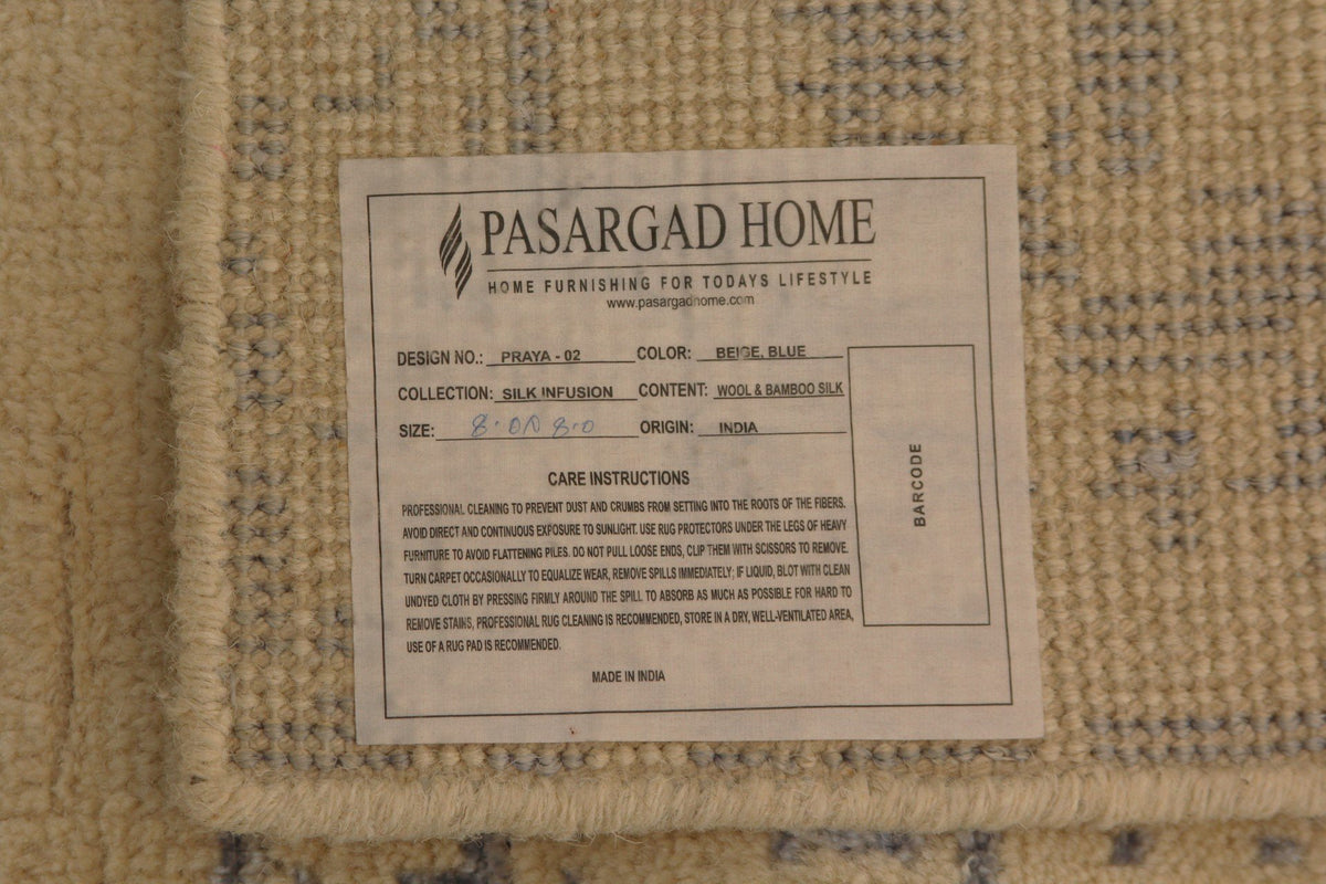 Pasargad Home Silver Modern Carpet  (8 ft x 8 ft)