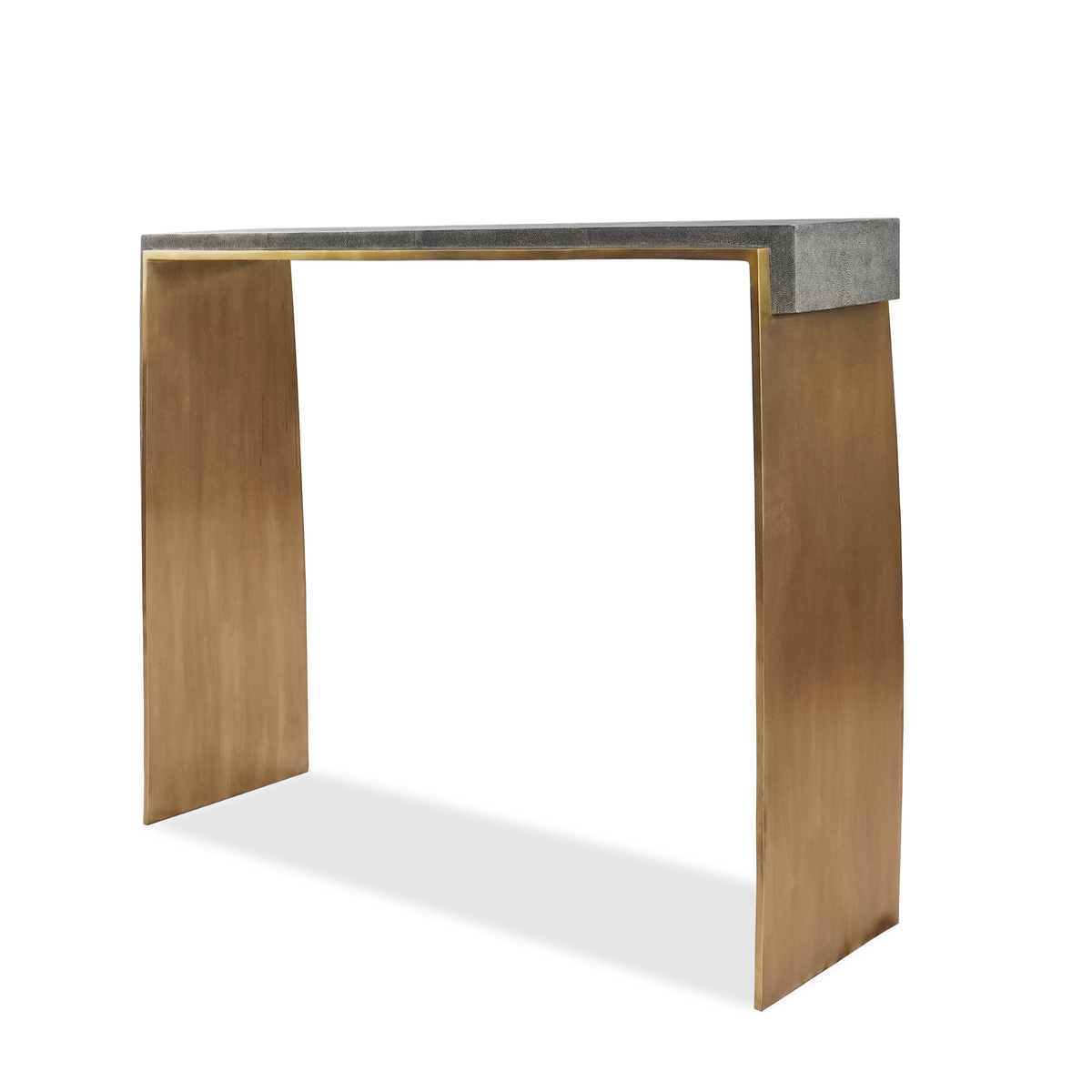 R&Y Augousti Laurens Console Table in Shagreen & Bronze-Patina Brass