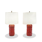 Remains Lighting Company Ceramic Table Lamps with Brass Base