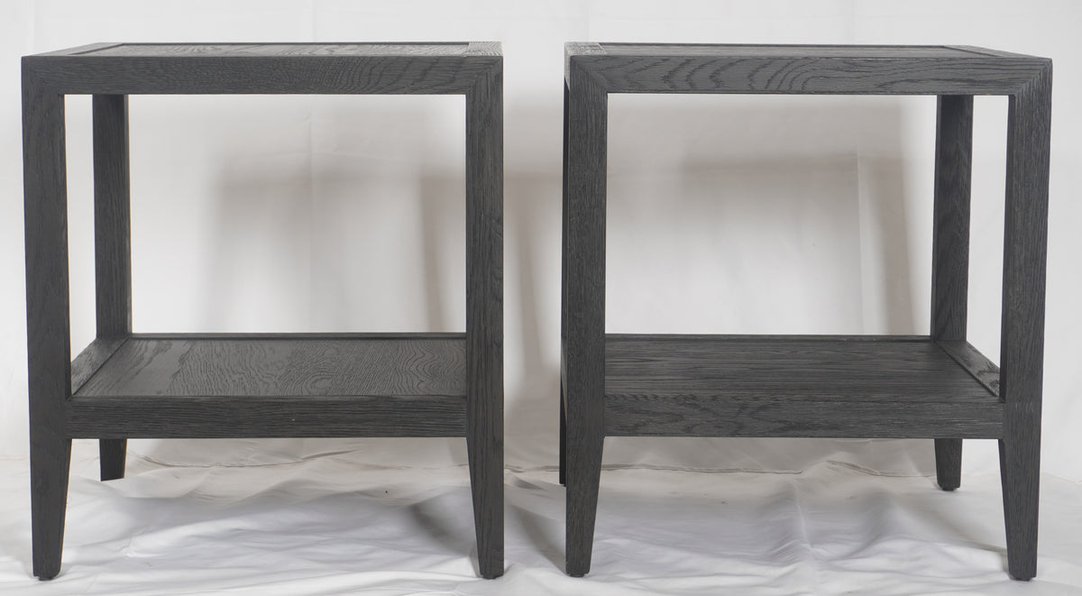 Restoration Hardware French Contemporary Square Side Tables, Pair of