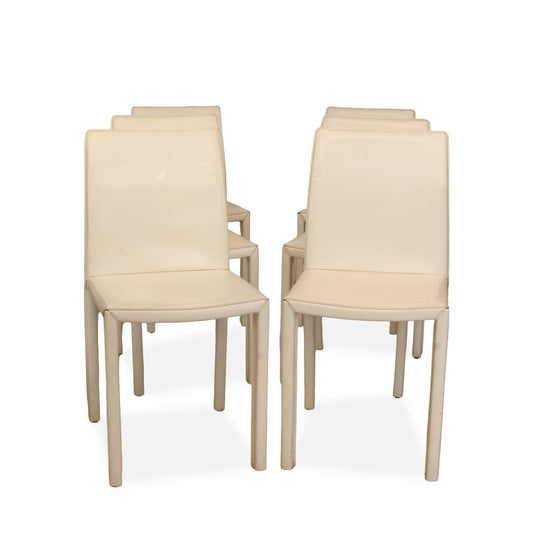 Roche Bobois Holly Leather Chairs, Set of 6