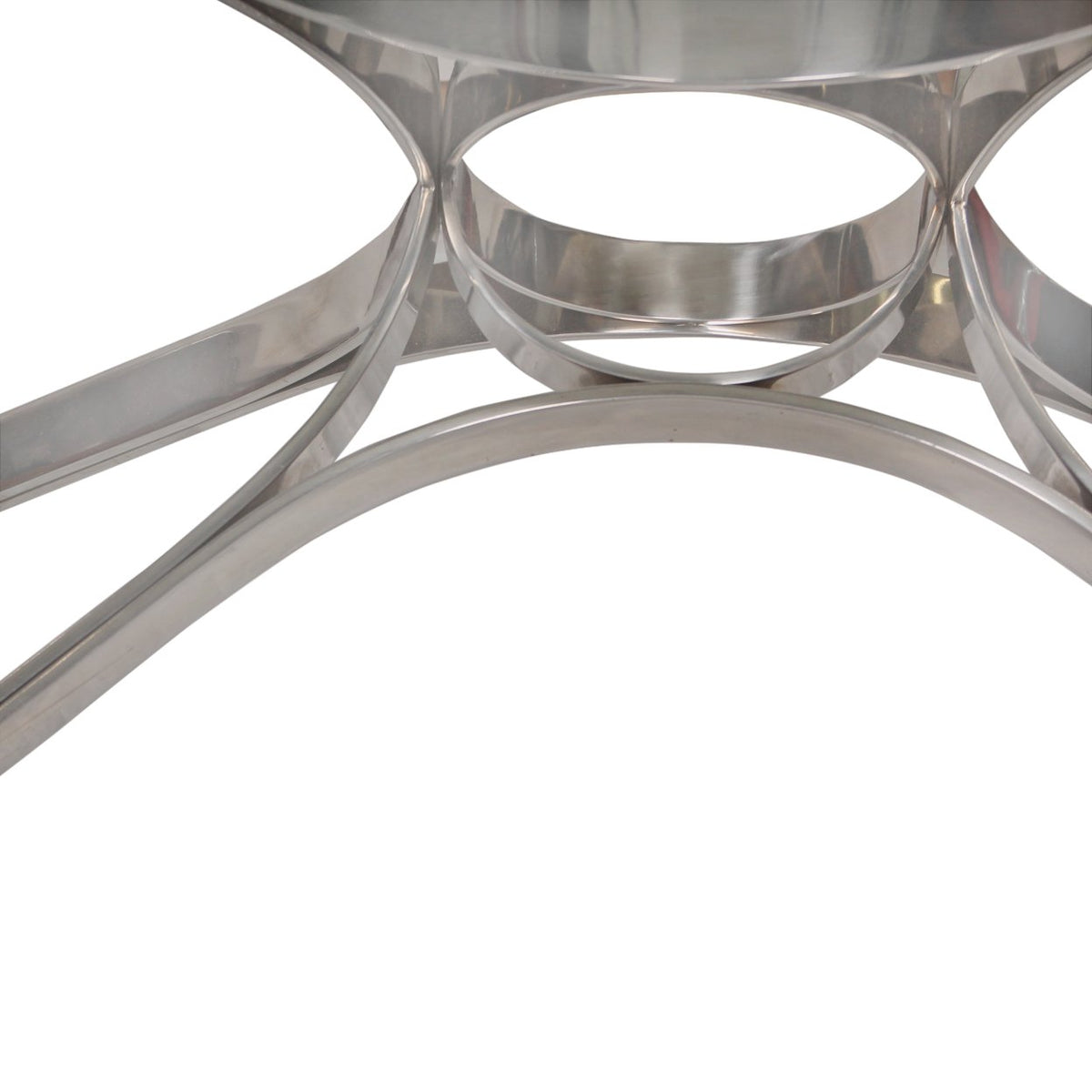 Roger Sprunger Sculptural Stainless Steel and Glass Coffee Table for Dunbar