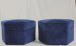 Room & Board Hexagon Corduroy Ottomans, Pair of