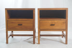 Room and Board Berkeley 1 Drawer Walnut Nighstands, Pair of