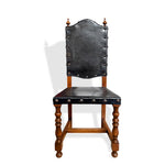 Vintage Portuguese Oak 18th Century Style Dining Chairs C1970s, Set of 10