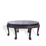 Antique George Zee Asian Carved TEA Coffee TABLE, 7 pcs