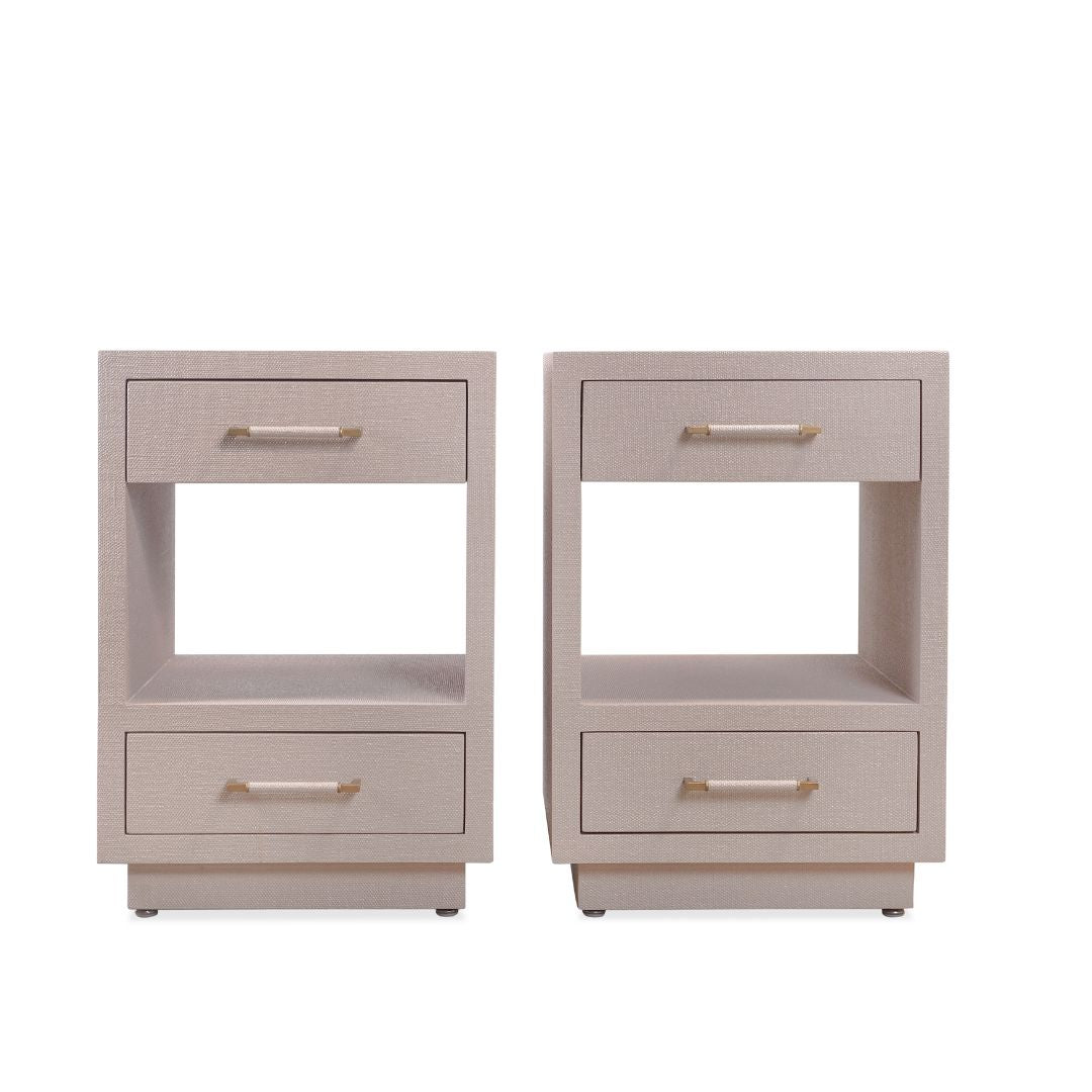 Interlude Home Taylor Small Bedside Chests, Pair of (New Condition)