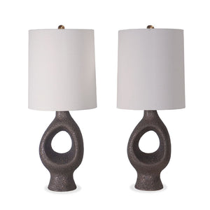Aerin Capra Medium Table Lamps Chalk Burnt Gold, Pair of