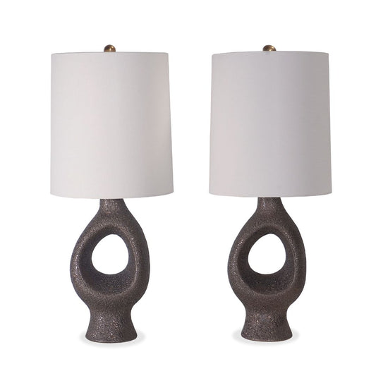 Aerin Capra Medium Table Lamps Chalk Burnt Gold, Pair of