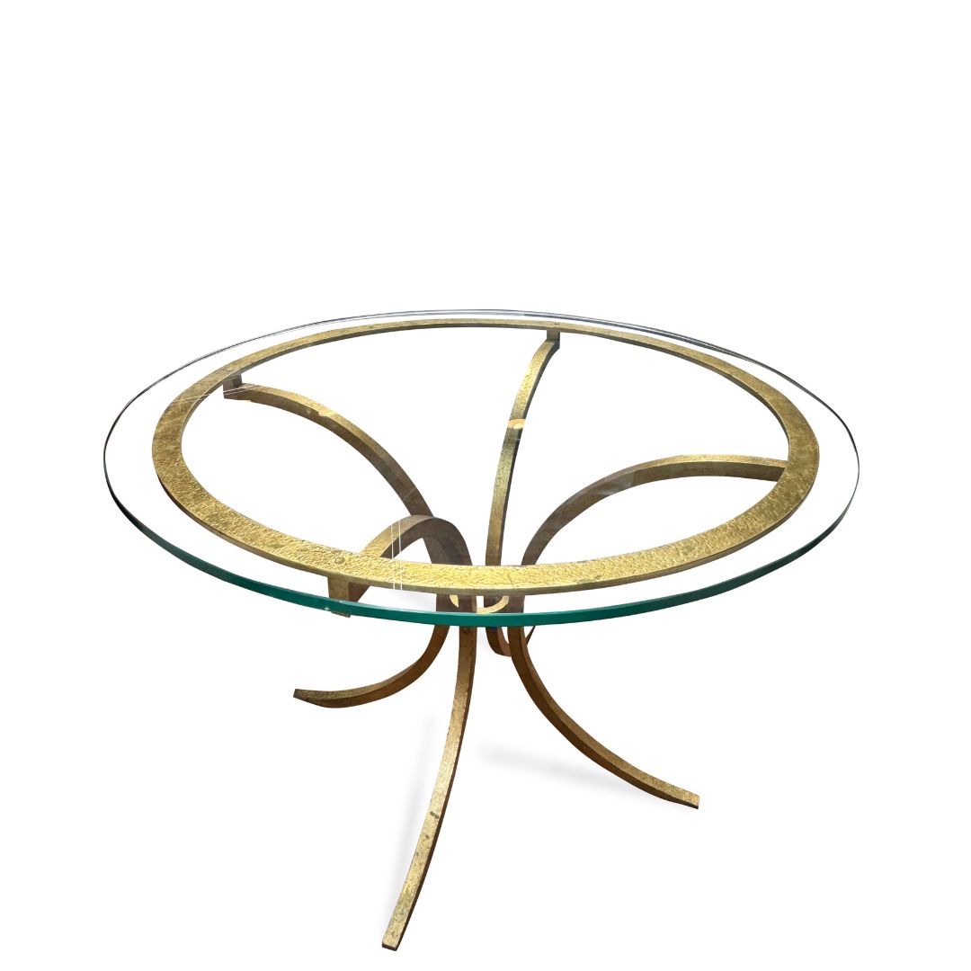 Gilt Round Iron Table By Roger Thibler